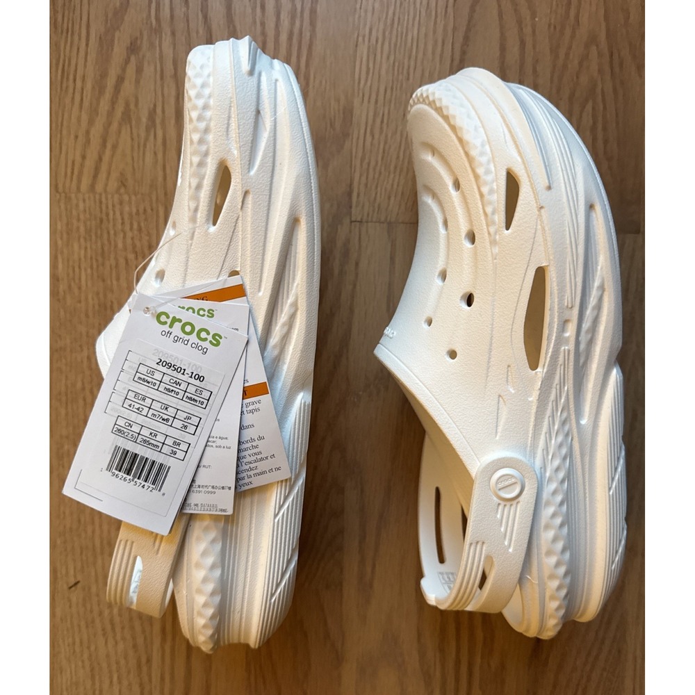 Crocs Off Grid Clog Sandal White Unisex W/10 M/8 EUR 41-42‎ New With Tags In Box